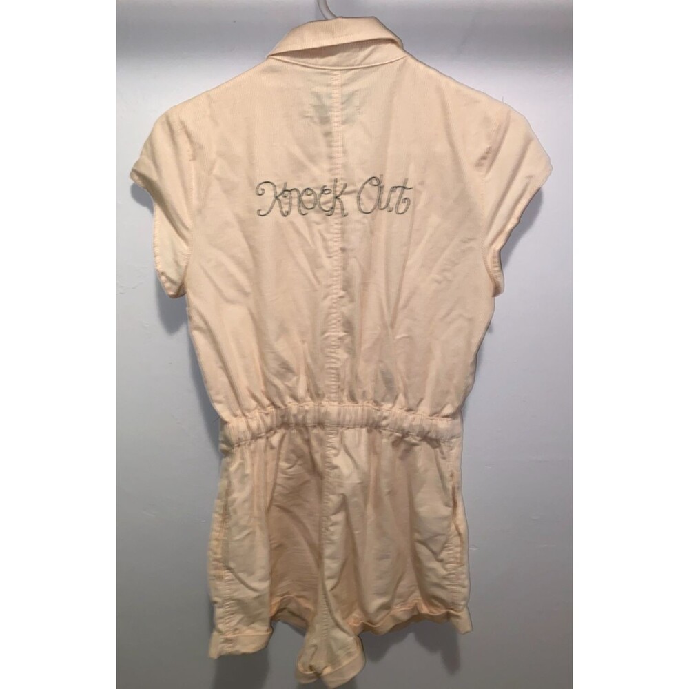 Urban Outfitters Knock Out Shortie Corduroy Romper size M Yellow Short Sleeve